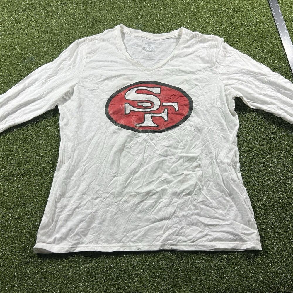 Fanatics San Francisco 49ers Womens XL V-Neck L/S T-Shirt NFL Football NWOT